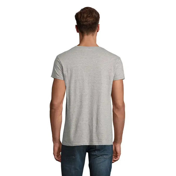 Tricou cu mânecă scurtă heather gri TRIOC EPIC UNI 140g cu guler rotund din material ușor și confortabil