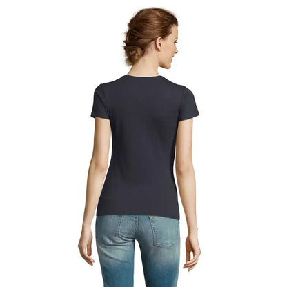 Tricou miss femei 150 negru cu mânecă scurtă, gât rotund și croială mulată din material confortabil