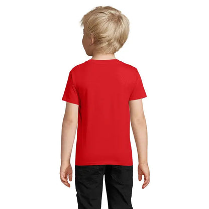 Tricou roșu copii trioc pioneer kidstorganic din bumbac organic cu mâneci scurte pentru uz zilnic