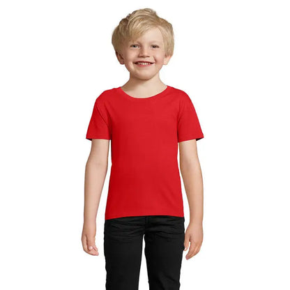 Tricou cu mânecă scurtă roșu pentru copii trioc pioneer kidstorganic din bumbac organic