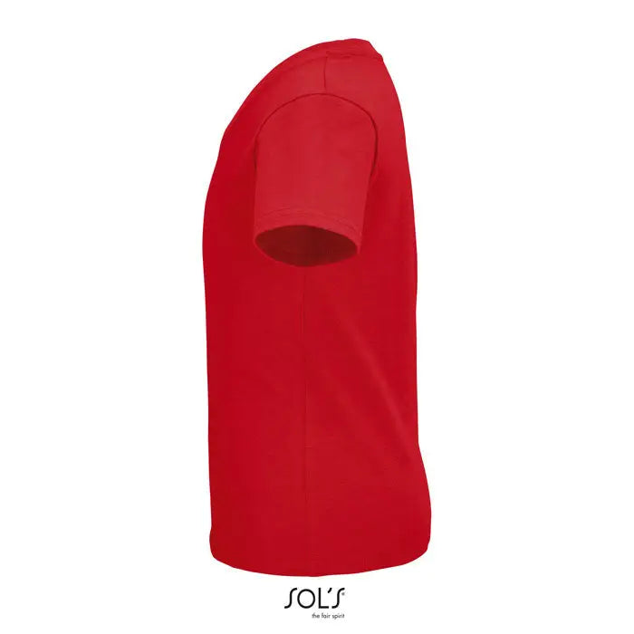 Tricou roșu vibrant tricotat cu mâneci scurte din bumbac moale pentru copii trioc pioneer kidstorganic
