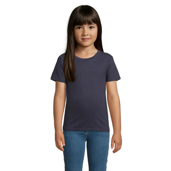 Tricou albastru închis navy din bumbac organic cu mânecă scurtă trioc pioneer kidstorganic