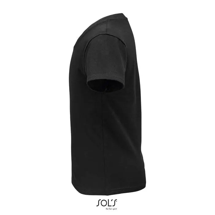 Tricou negru de bumbac organic trioc pioneer kidstorganic cu mâneci scurte și cusături curate
