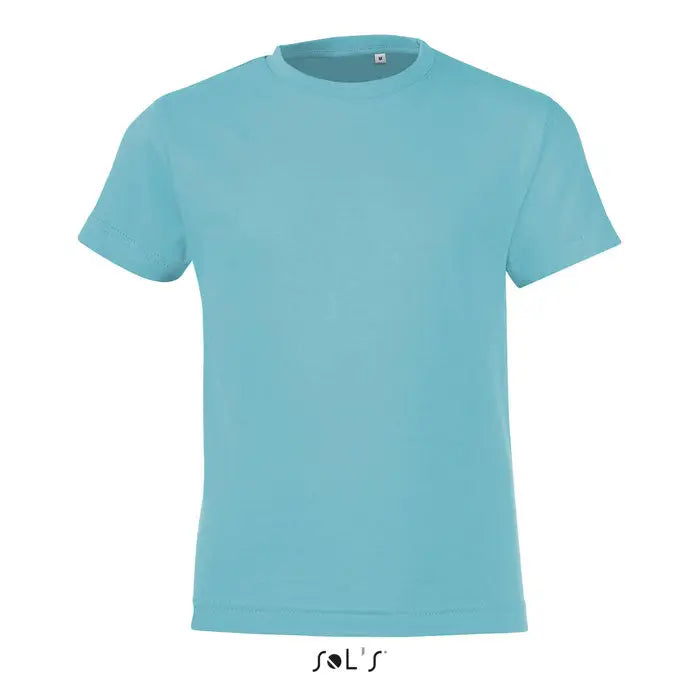 Tricou pentru copii trioc regent fit 150 albastru deschis, maneci scurte, din bumbac moale si confortabil