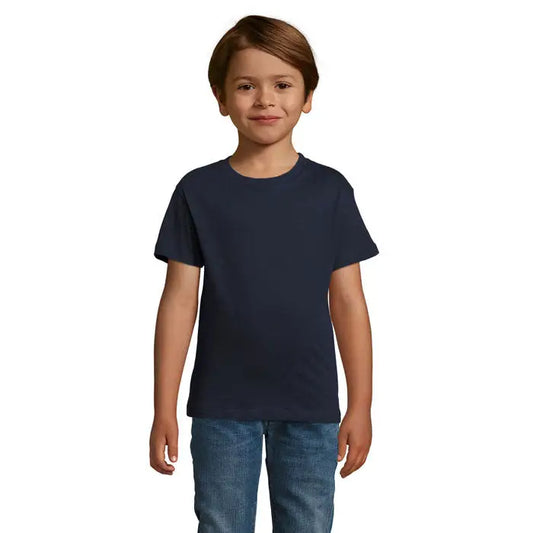 Tricou de bumbac albastru închis pentru copii trioc regent fit kids 150 cu croială confortabilă