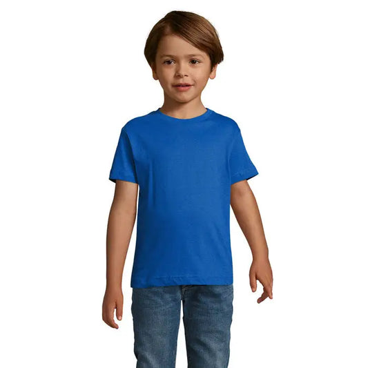 Tricou albastru deschis pentru copii trioc regent fit 150 din bumbac cu mâneci scurte și gât rotund clasic