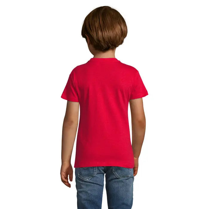 Tricou roșu vibrant cu mâneci scurte din bumbac pentru copii model trioc regent fit kids 150