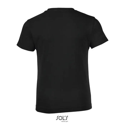 Tricou negru cu mâneci scurte trioc regent fit kids 150 din bumbac moale cu decolteu rotund simplu