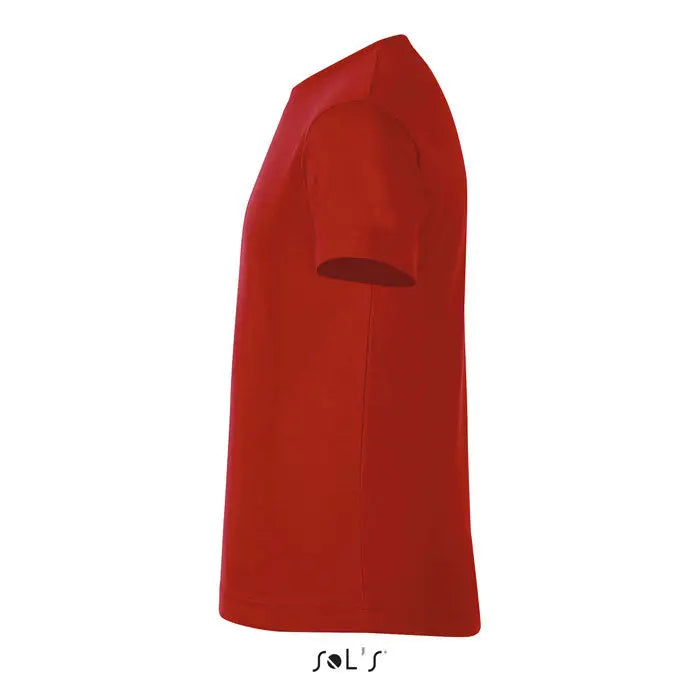 Tricou vibrant roșu și scurt pentru copii trioc regent fit kids 150 cu guler rotund clasic și material neted