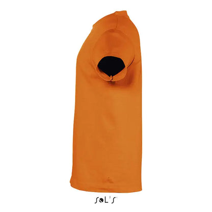 Tricou polo pentru copii trioc regent 150g portocaliu cu guler interior negru si maneci cu bordura striata