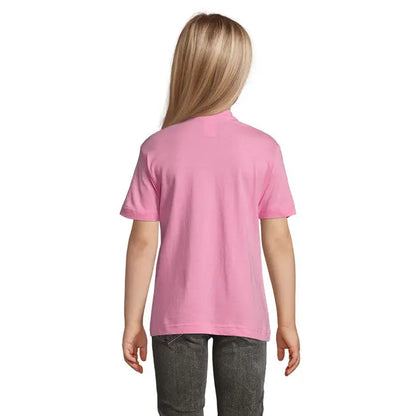 Tricou polo roz pal pentru copii trioc regent cu mânecă scurtă și guler clasic, 150g