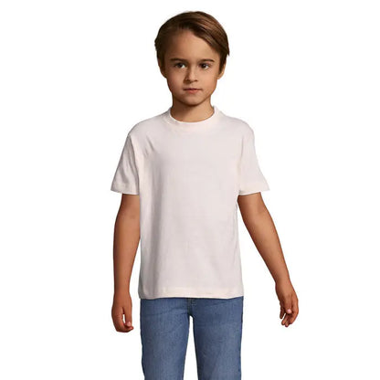 Trioс regent kids 150g tricou alb de bumbac cu guler rotund pentru copii