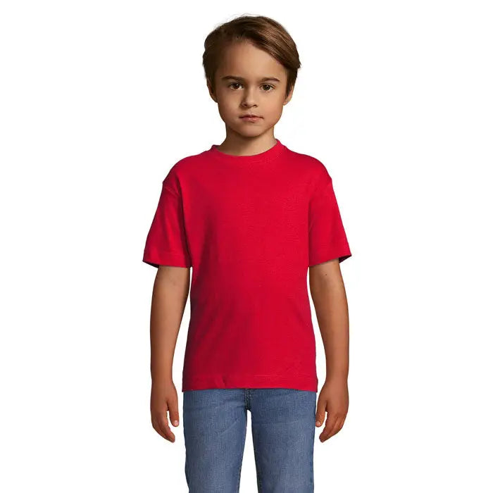 Tricou roșu TRIOC regent kids 150g din bumbac cu mânecă scurtă pentru copii