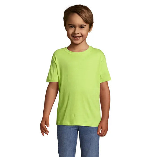 Tricou pentru copii trioc regent verde lime deschis cu mâneci scurte din material de 150g