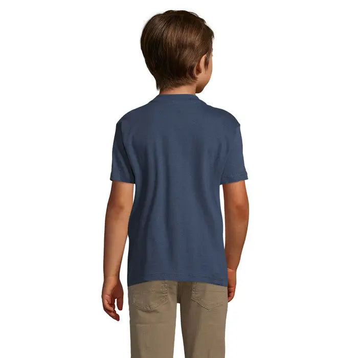 Tricou copii trioc regent kids 150g bleumarin cu mâneci scurte, guler rotund și textură subtilă a materialului