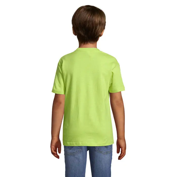 Tricou pentru copii trioc regent lime verde deschis din material de 150g cu mâneci scurte