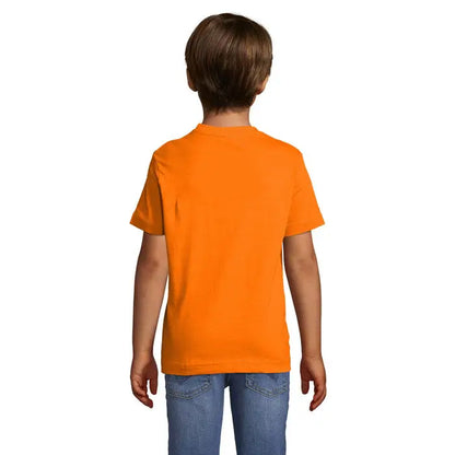 Trioс regent kids tricou portocaliu deschis cu mânecă scurtă și guler clasic din bumbac 150g
