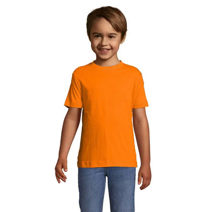 Tricou pentru copii trioc regent 150g portocaliu aprins cu mâneci scurte și guler rotund clasic