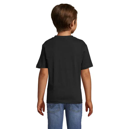 Tricou negru de copii trioc regent cu mâneci scurte și decolteu rotund din bumbac 150g