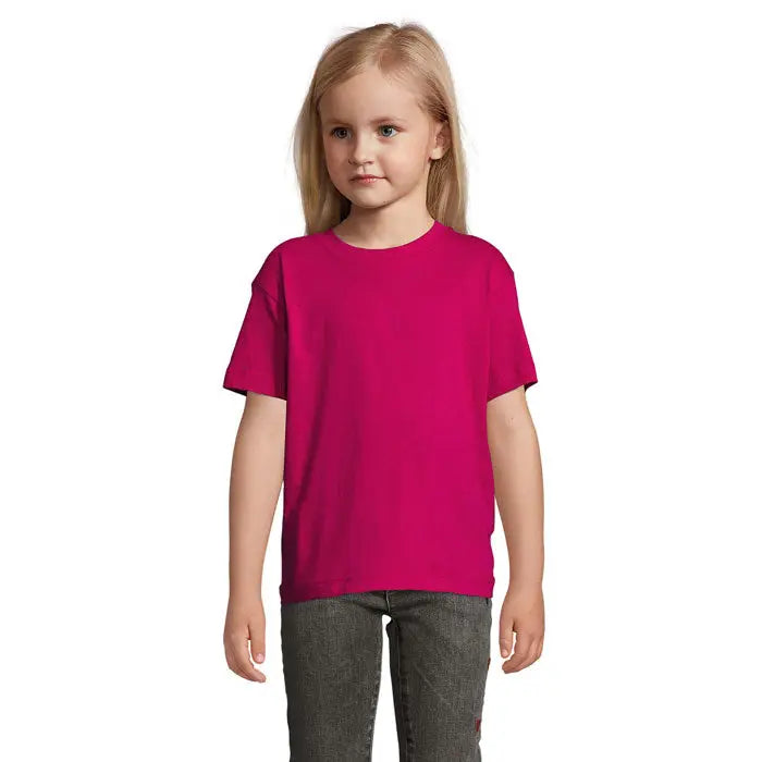 Tricou vibrant magenta trioc regent kids 150g cu mâneci scurte și guler rotund din bumbac moale