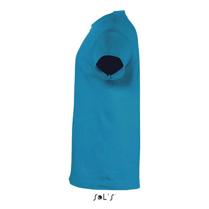 Tricou vibrant turcoaz pentru copii trioc regent 150g cu mâneci scurte și cusături finisate uniform
