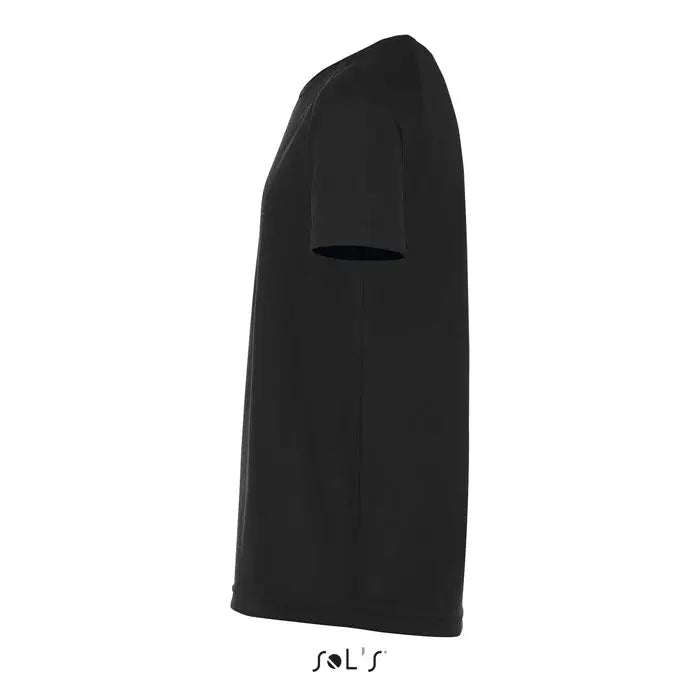 Tricou negru de copii trioc sporty 140g cu mâneci scurte și design simplu și curat