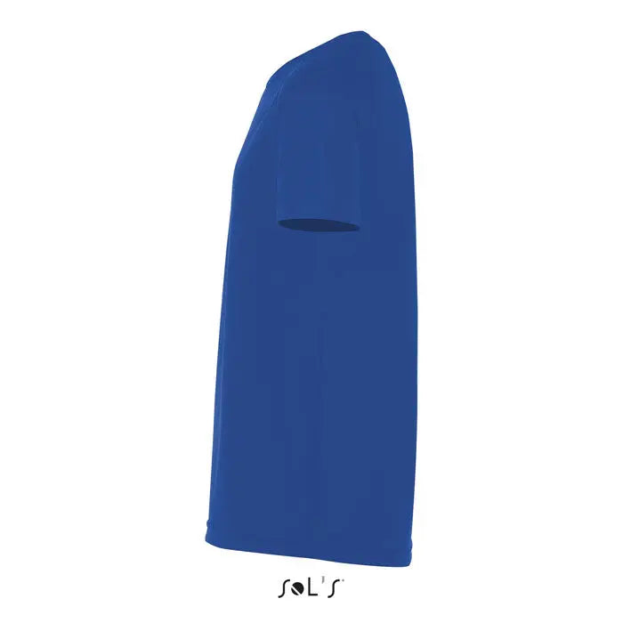 Tricou albastru royal solid cu mâneci scurte și gât rotund din material 140g potrivit pentru copii trioc sporty