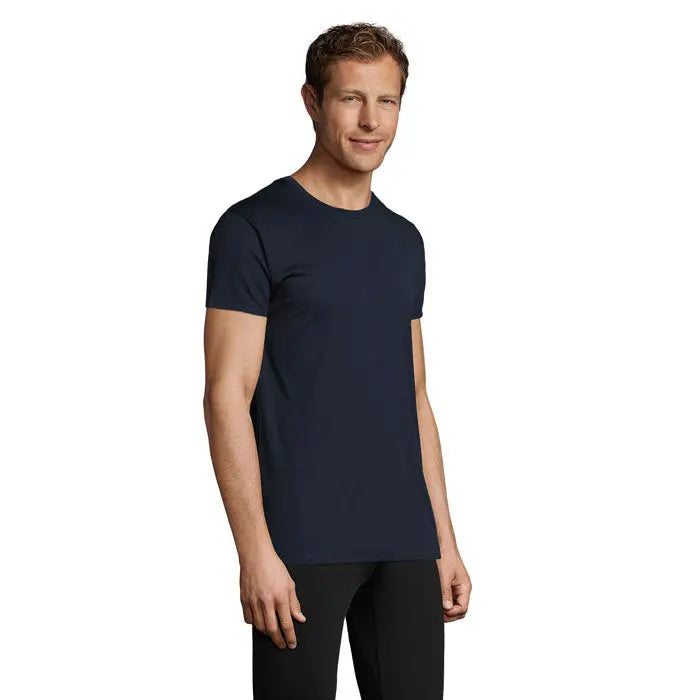 Tricou bleumarin unisex trioc sprint 130g cu guler rotund din material usor si rezistent