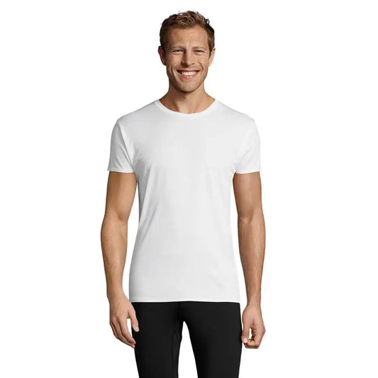 Tricou alb de bumbac tricou alb tricou tricou maneci scurte cu gat rotund tricou cu gât rotund tricou cu maneci scurte tricou alb bumbac 130g tricou simplu tricou trioc sprint uni 130g