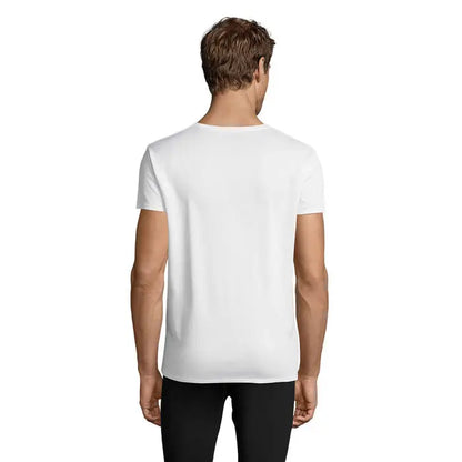 Tricou alb cu mânecă scurtă tip crew neck trioc sprint uni 130g din material ușor și respirabil
