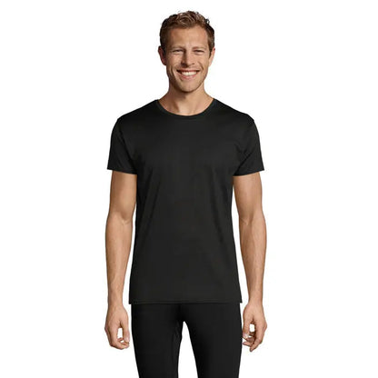 Tricou negru tricou sprint uni 130g cu maneca scurta si guler rotund din material usor si rezistent