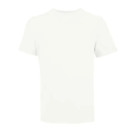 Tricou alb simplu cu maneci scurte si guler rotund model trioc tuner 150 din material confortabil