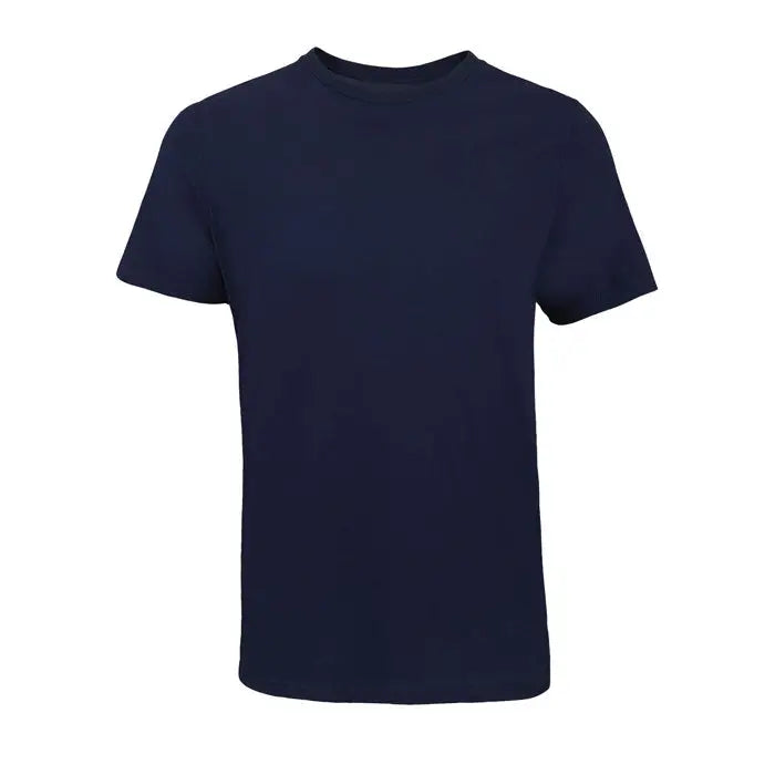 Tricou albastru închis trioc tuner 150 din bumbac simplu cu guler rotund clasic și mâneci scurte