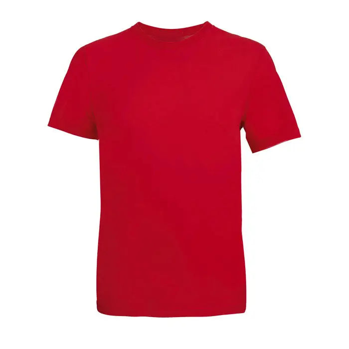 Tricou roșu vibrant trioc tuner 150 din bumbac simplu cu guler rotund clasic și mâneci scurte