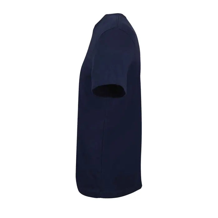 Tricou albastru închis trioc tuner 150 cu mâneci scurte și guler rotund clasic din material simplu și curat