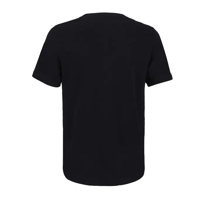 Tricou negru cu mâneci scurte și gât rotund trioc tuner 150 din bumbac pentru uz casual