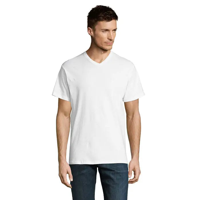 Tricog victory gol v 150 tricou alb de bumbac cu decolteu in v ideal pentru uz casual