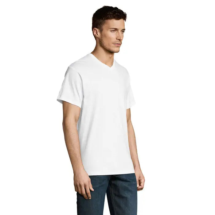 Tricovictory gol v 150 tricou bumbac alb cu decolteu in v pentru barbati