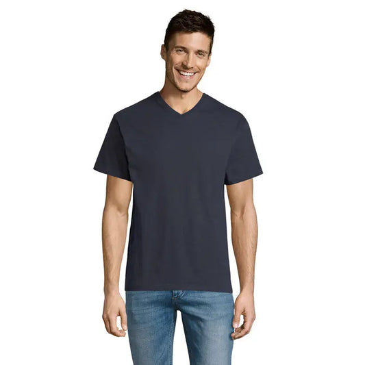 Tricovictory gol v 150 tricou bleumarin închis v neck din bumbac pentru bărbați