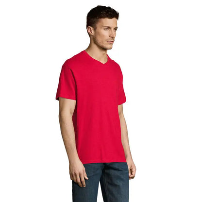 Tricou rosu v neck din bumbac trioc victory gol v 150 cu design simplu si confortabil