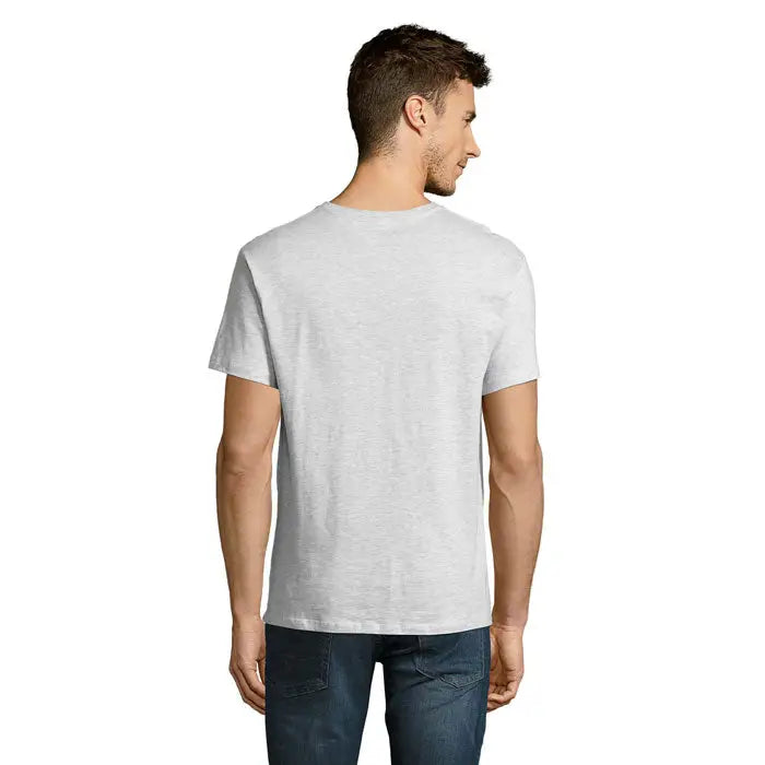 Tricou victory gol v 150 gri deschis din bumbac moale cu mâneci scurte și guler rotund