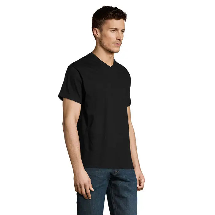Tricovictory gol v 150 tricou v neck negru din bumbac pentru uz casual