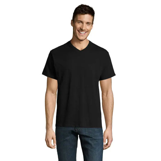 Tricovictory gol v 150 tricou negru din bumbac cu guler in v pentru barbati