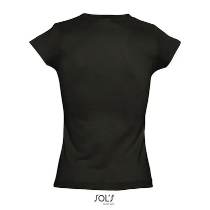 Tricou de damă negru cu mâneci scurte și decolteu la baza gâtului model trio de dama moon