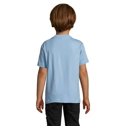 Tricou copii triuc imperial kids 190g albastru deschis din bumbac cu mâneci scurte și guler simplu rotund