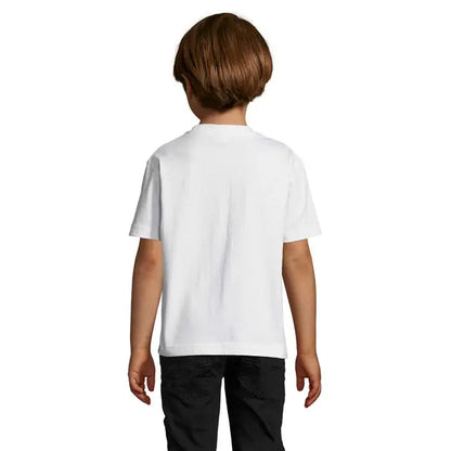 Tricou alb pentru copii triuc imperial kids 190g cu mâneci scurte și guler simplu rotund