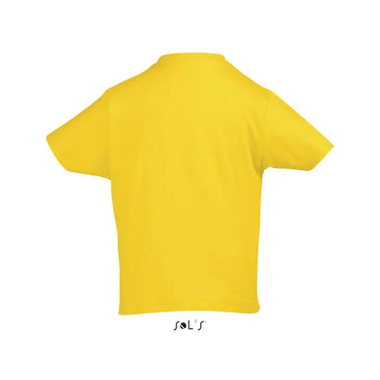 Tricou imperial kids 190g bright yellow cu maneci scurte si logo sols pe tiv, design simplu si solid