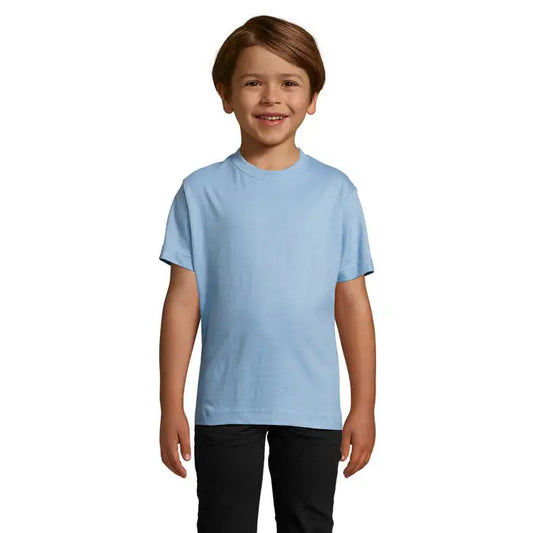 Tricou pentru copii triuc imperial kids 190g albastru deschis cu mânecă scurtă și decolteu rotund