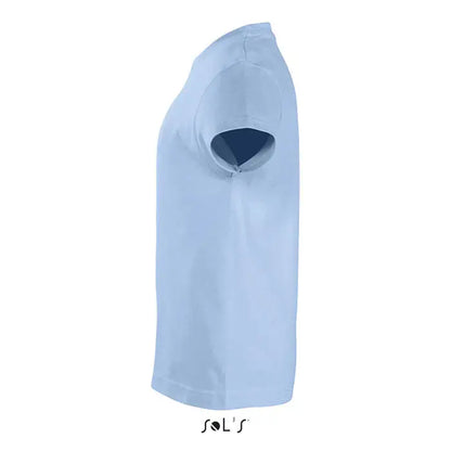 Tricou imperial kids 190g albastru deschis cu mâneci scurte și logo sol la bază din material ușor ribat