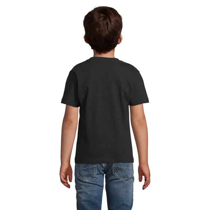 Tricou imperial kids 190g negru cu mânecă scurtă și guler rotund din material de calitate pentru copii